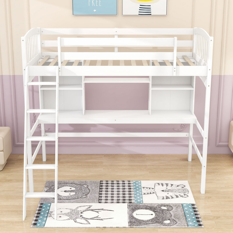 Decklyn Kids Twin Loft Bed, White