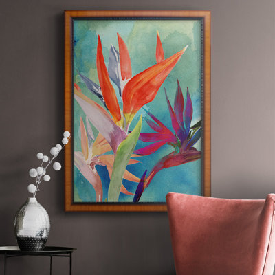 Vivid Birds Of Paradise I, toile encadrée de qualité supérieure - prête à être accrochée