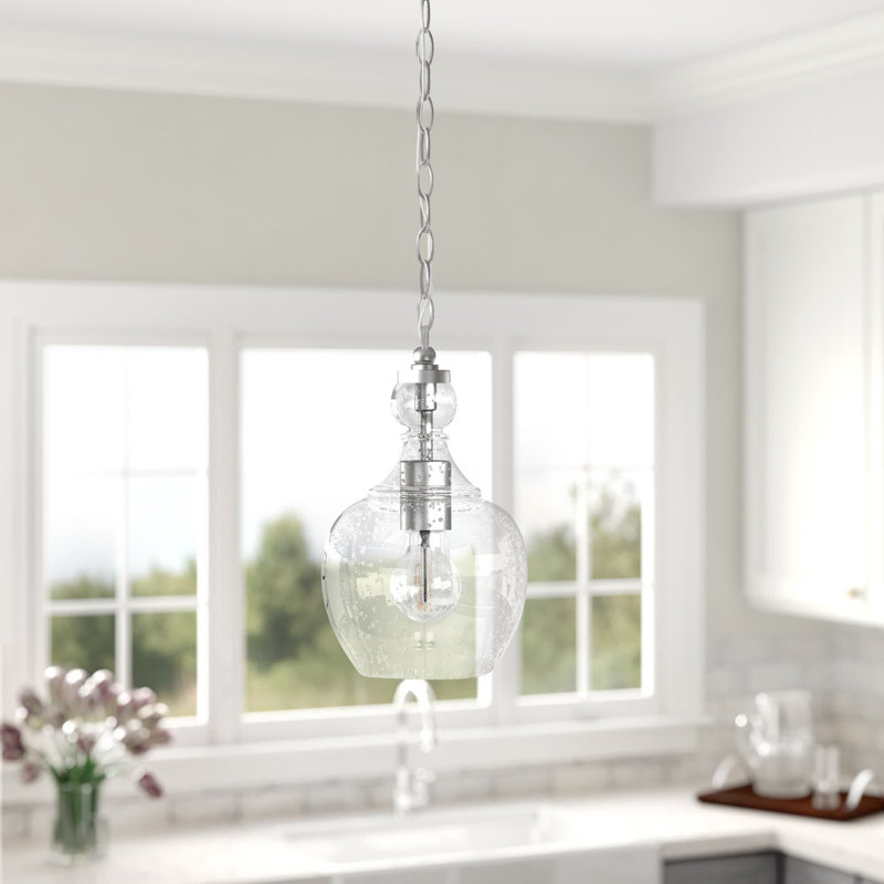 Verona 1 - Light Single Pendant, Seeded, Brushed Nickel