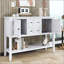 Grande console de rangement rétro Cambridge Series avec quatre petits tiroirs et une tablette inférieure pour le salon-769901344-769901351