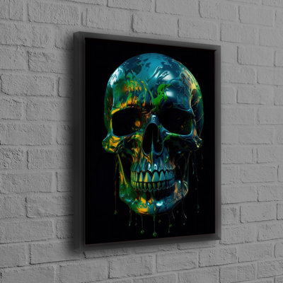 Personalized Colorful Skull Poster as Modern Abstract Art on Canvas Perfect for Baby and Wedding Gifts