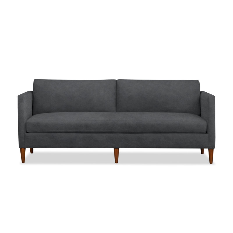 Clifford 87" Upholstered Custom Bench-Seat Sofa, Bella Cornflower Performance Velvet