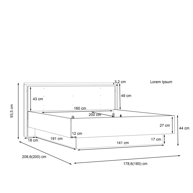 Crespin European Kingsize (160 X 200cm) Bed