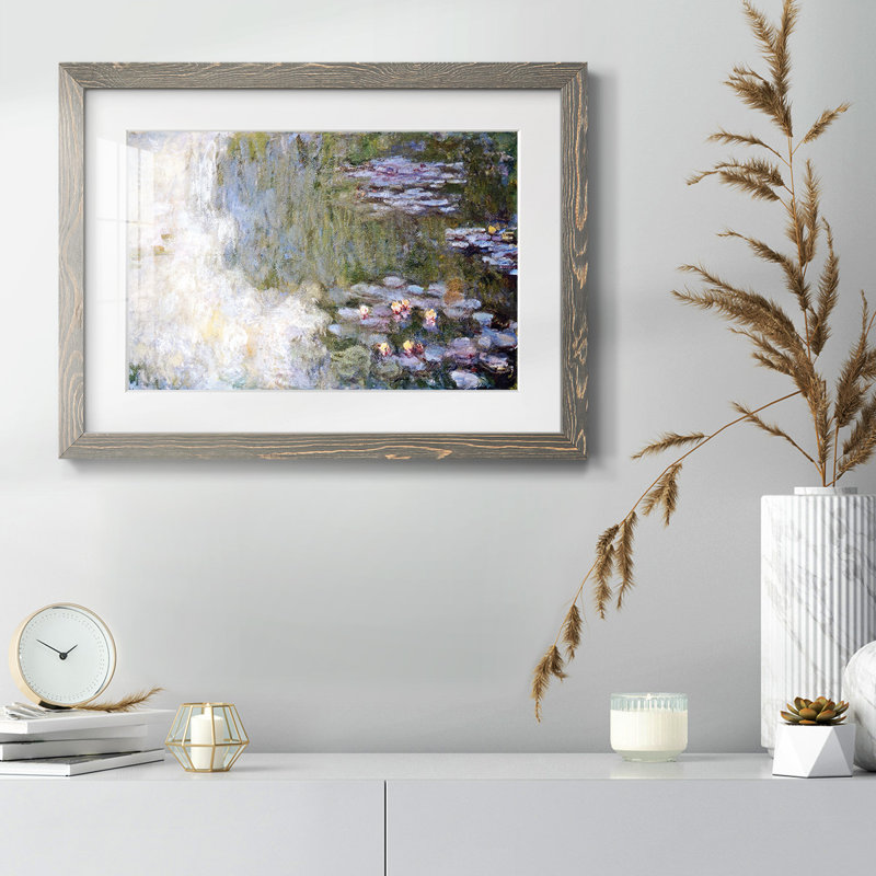 Water Lily Pond, 1917, reproduction d'art encadrée, Gris