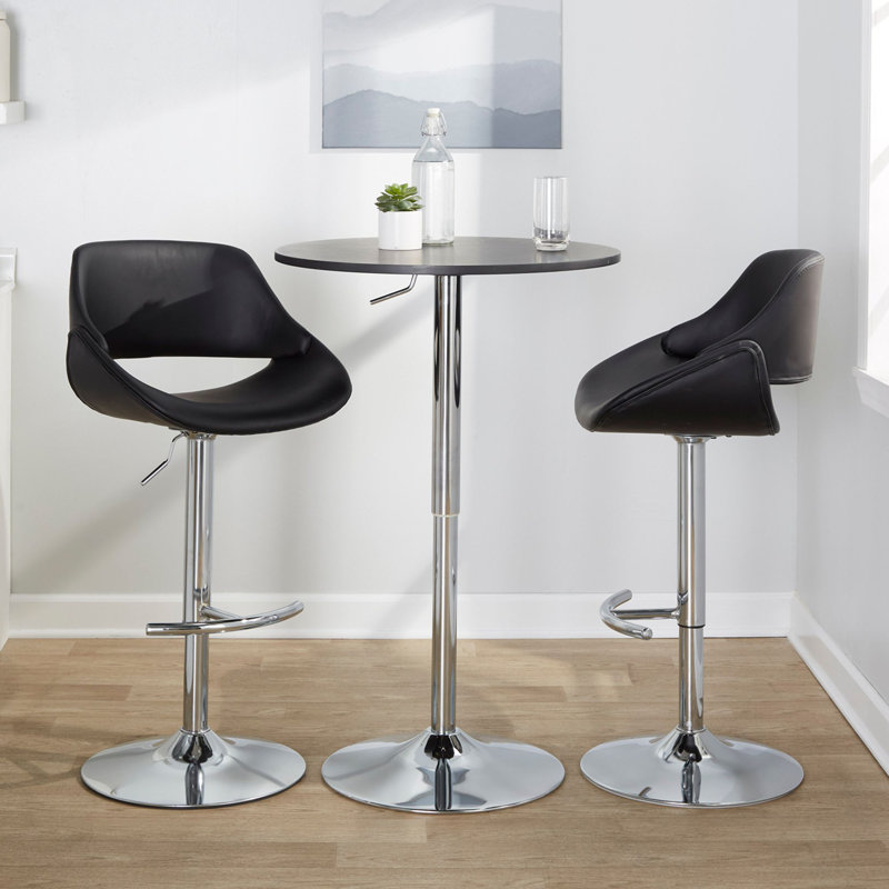 Table de bar contemporaine réglable, Noir