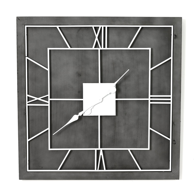 Yadiel Wall Clock, 60cm H x 60cm W x 5cm D, Gray/White