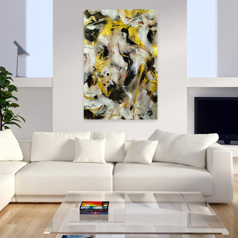 Art contemporain contemporain abstrait, H 48 po x l 32 po
