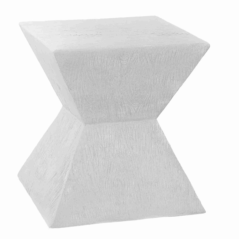 Table d'appoint moderne résistante aux intempéries MgO, Blanc