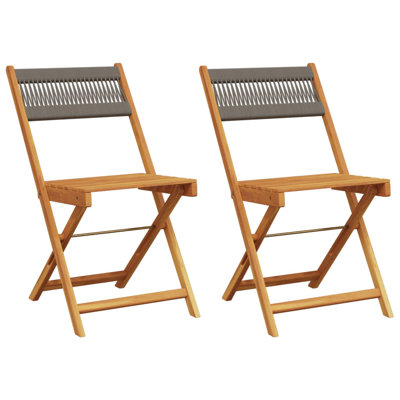 Aubagne Solid Wood Bistro Chairs Acacia and Polypropylene