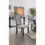 Ensemble de 2 chaises d'appoint en tissu de style classique classique noir / gris clair capitonné à boutons en bois massif avec dossier à volutes-1068432976