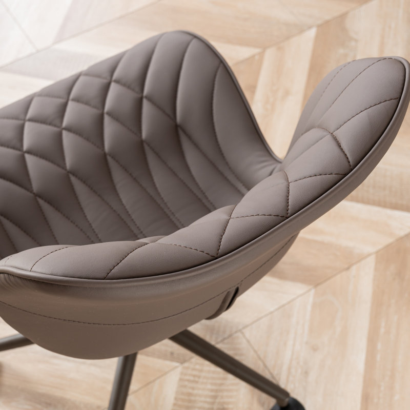 Chaise de bureau en similicuir, Brun