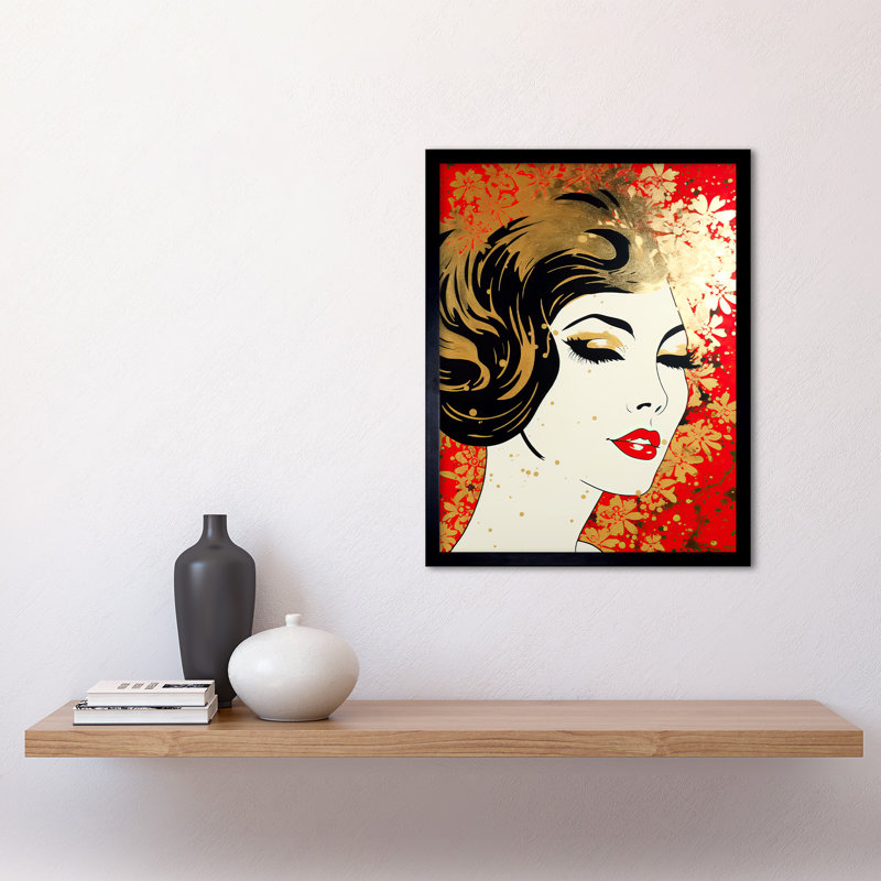 Trial Woman Face Retro Glam - Single Picture Frame Print