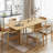 67"L×33.5"D Square Oak Dining Table with Solid Wood Double Pedestal Modern Kitchen Table for Living Room Dining Room Seats 6-50974241-14900530