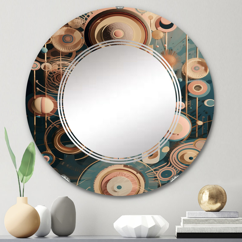 Waucoba - Miroir mural moderne rond, 24 po x 24 po