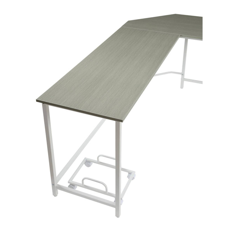 Bureau d'ordinateur, Plateau gris / cadre blanc