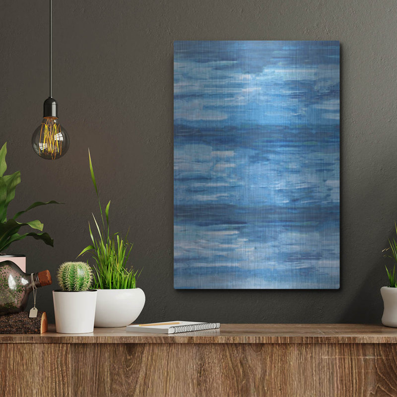 Ivy Bronx «Sapphire Abstract» par Marta Wiley, art mural en métal, H 16 po x l 12 po