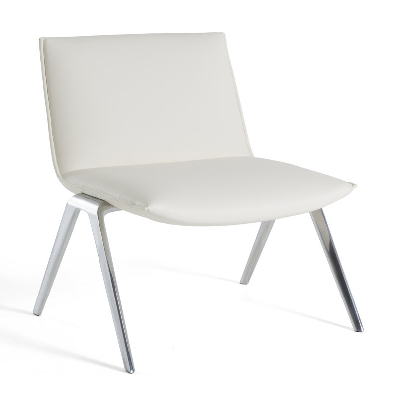 Roland - Modern Vegan Leather Accent Chair, White