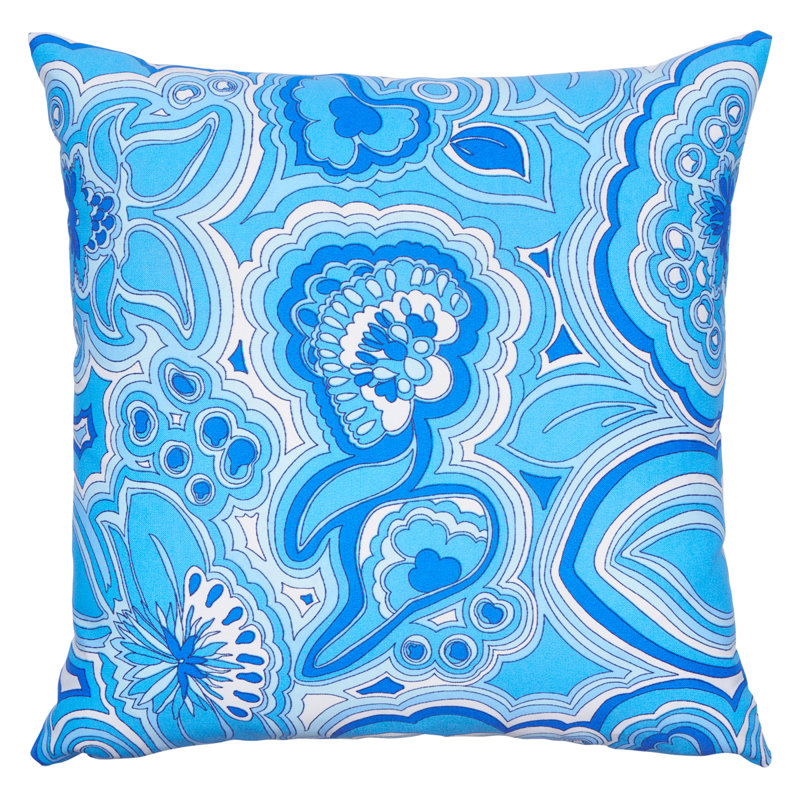 Schumacher x Trina Turk Morning Sunrise I/O Pillow, Horizon Blue, 20" x 20"