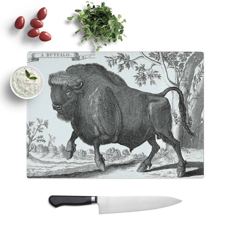 Tempered Glass Buffalo Chopping Board, 28.5 cm W x 20 cm L