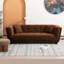 Canapé de style Mid-Century moderne avec un petit design carré, en tissu de velours lisse pour une expérience d'assise confortable et élégante.-1726614655