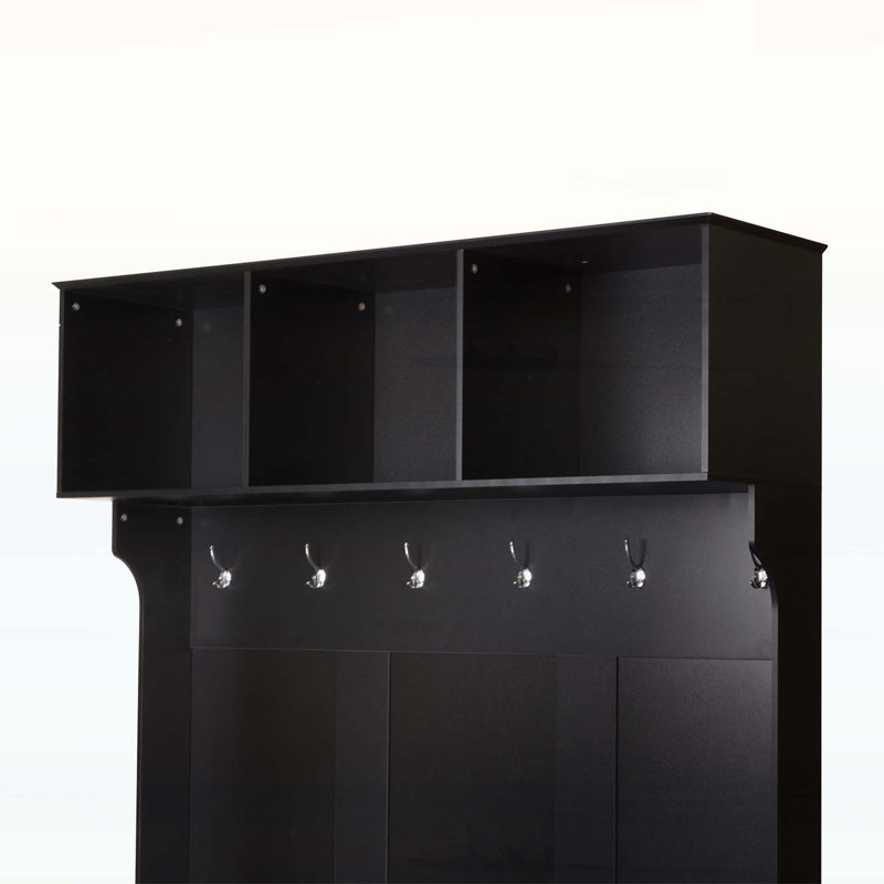 Versatile Hall Tree with Abundant Storage and Graceful Design for Home Enhancement, Black