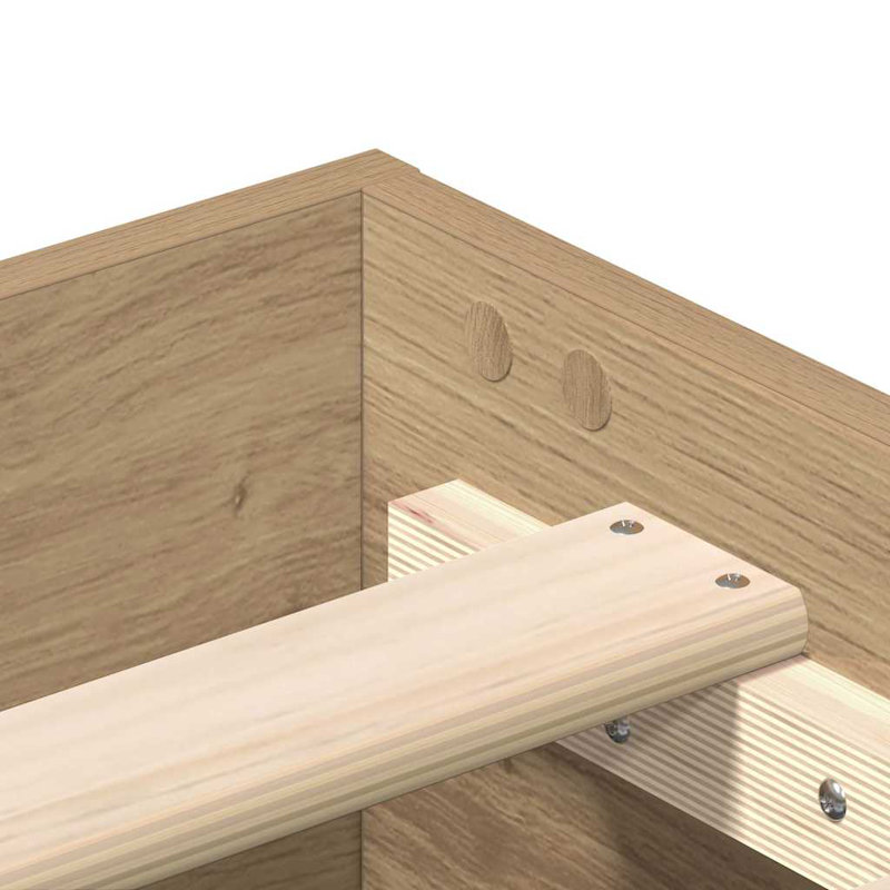 Bed Frame No Mattress Engineered Wood, Artisan Oak, 153 x 203cm