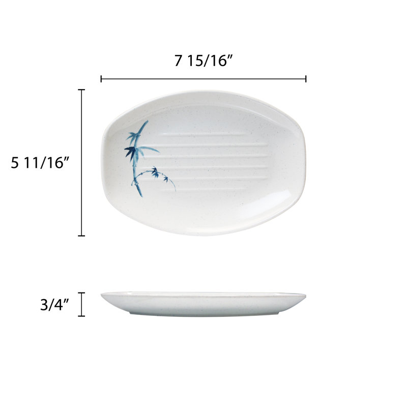 Plateau en mélamine Bamboo Teriyaki, H 0,79 po x l 7,99 po x P 5,75 po