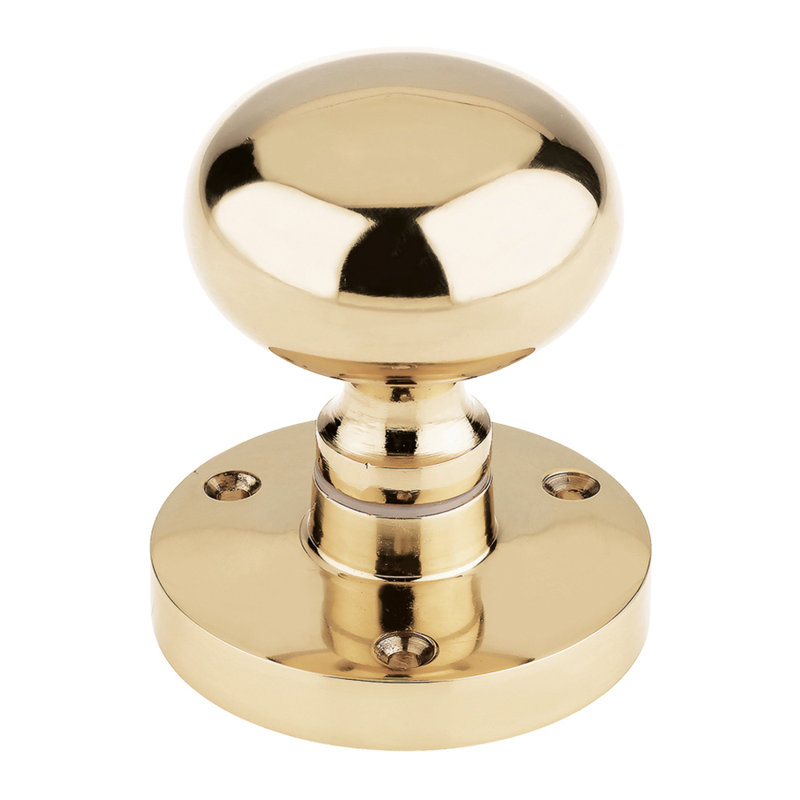 Hagberg Mushroom Mortice Knob 52mm, Polished Brass