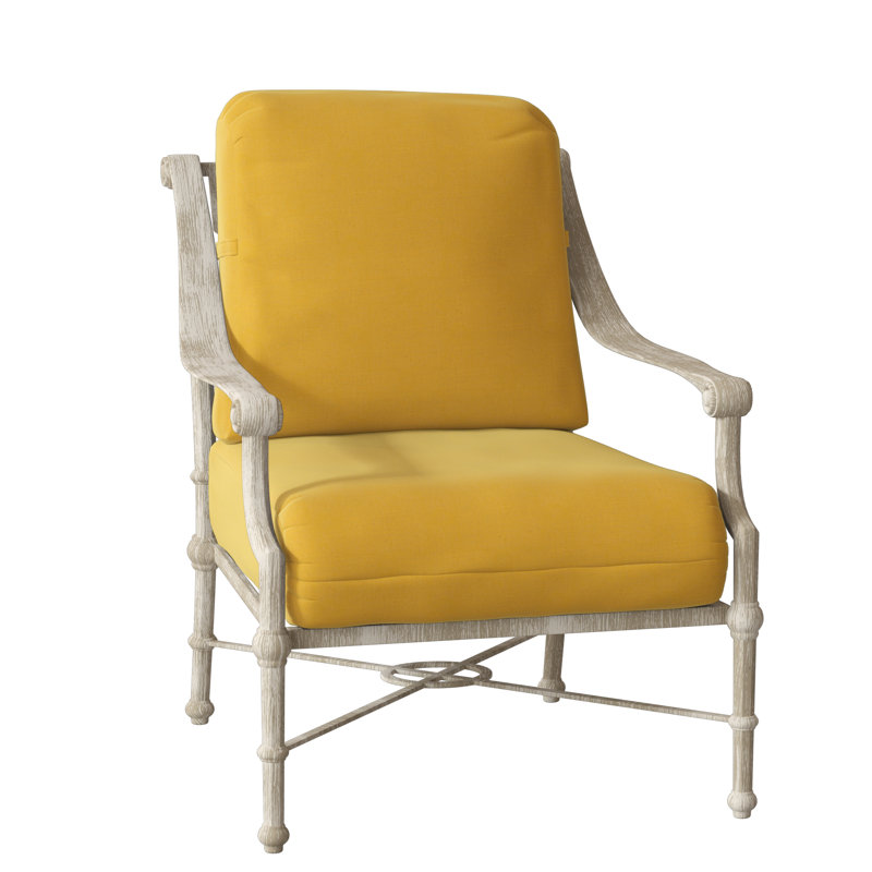 Delphi Outdoor Lounge Chair, Weathered White, Canvas Bird's Eye Sunbrella® Canvas