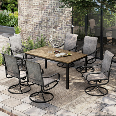 6 - Person Metal Patio Dining Set With Rectangular Table