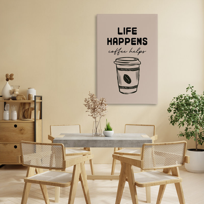 «Life Happens Coffee Helps», conception par JJ Design House LLC, H 30 po x l 20 po