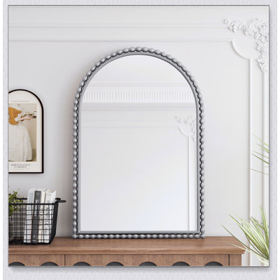 Iron Art Arch Vintage Vanity Mirror, Wall Hanging, Placed On The Table, Suitable For Living Room, Bedroom, Bathroom (Silver)