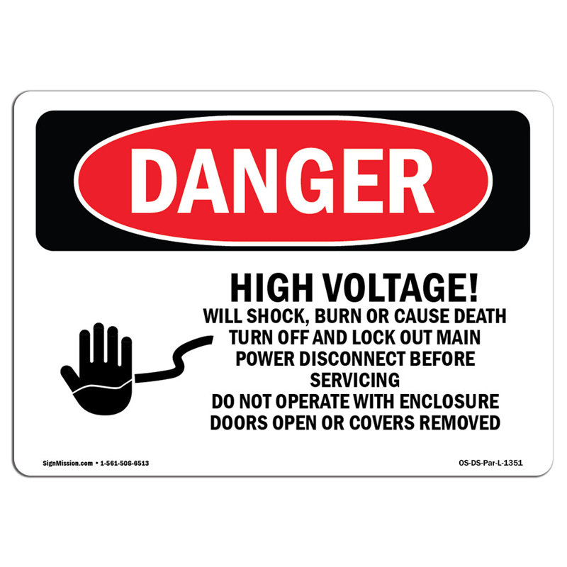 OSHA Danger Sign, 18" H x 24" W x 0.1" D