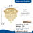 14" Gold Flush Mount Chandeliers 3-color Dimmable