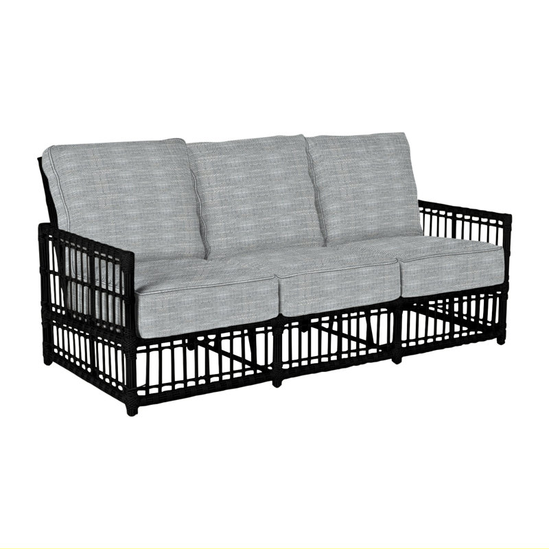 Newport Woven Sofa - Onyx, Linen Navy, Welt, Onyx