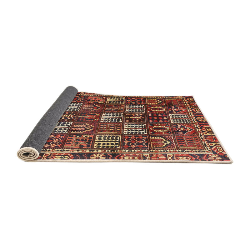 Tapis brun / rouge traditionnel, Rond 4 pi