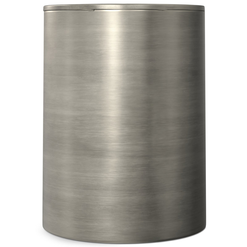 Antique Silver Smooth Finish Round Metal Side Table