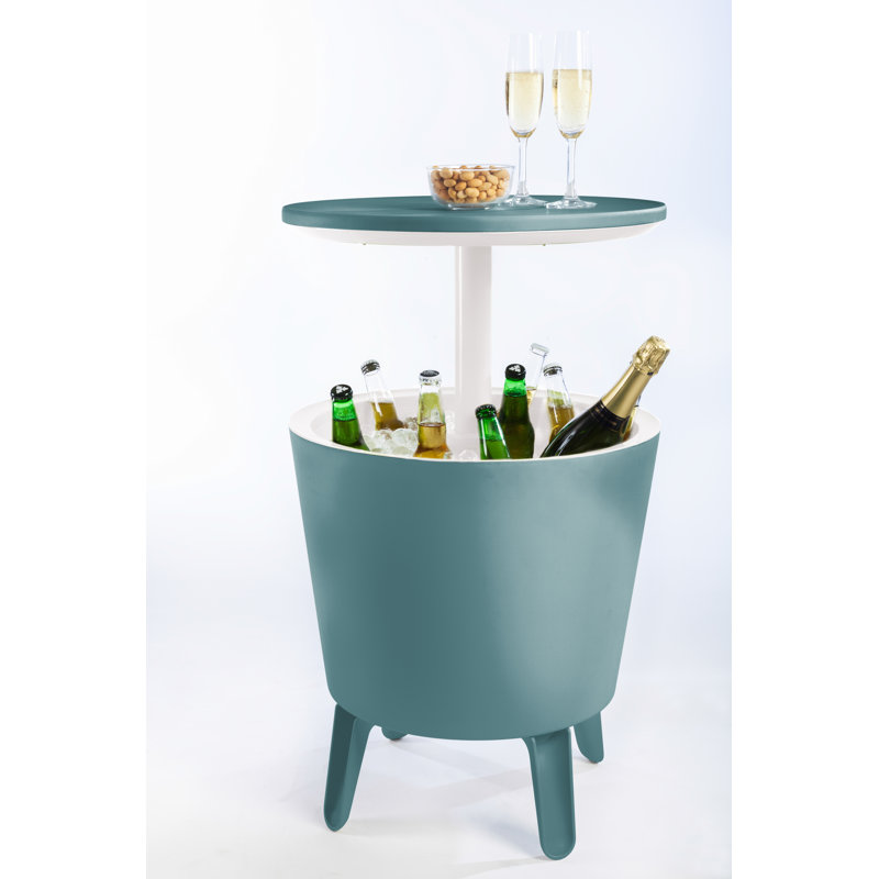 Teal 7.5 Gallon Cool Bar and Side Table