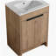Coiffeuse autoportante de 24 po avec bol en céramique blanche et 2 portes d'armoire à fermeture en douceur-120406478