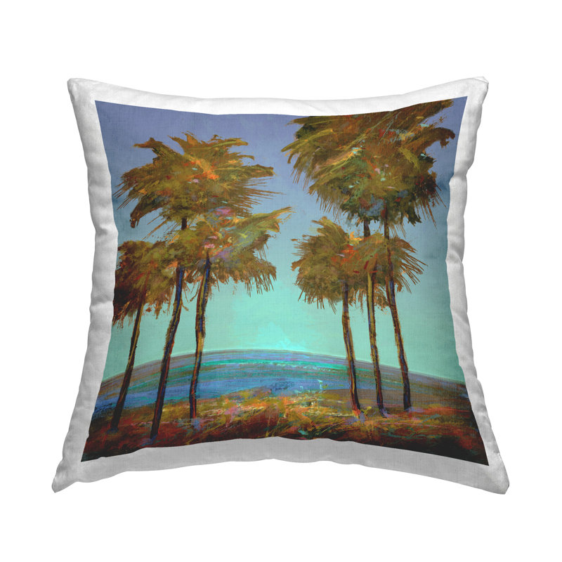 Looming Green Palms Decorative Printed Throw Pillow Design by Michael Tienhaara