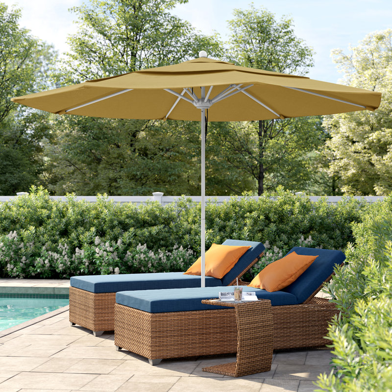 Parasol de marché 11 pi Hibo, Toile toile Sunbrella® blé