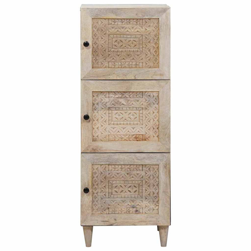 Solid Wood Rectangle Accent Cabinet, White