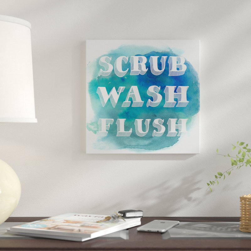 «Bathroom Do's I», art textuel sur toile, H 18 po x l 18 po x P 1,5 po, Pas de tapis, Toile tendue