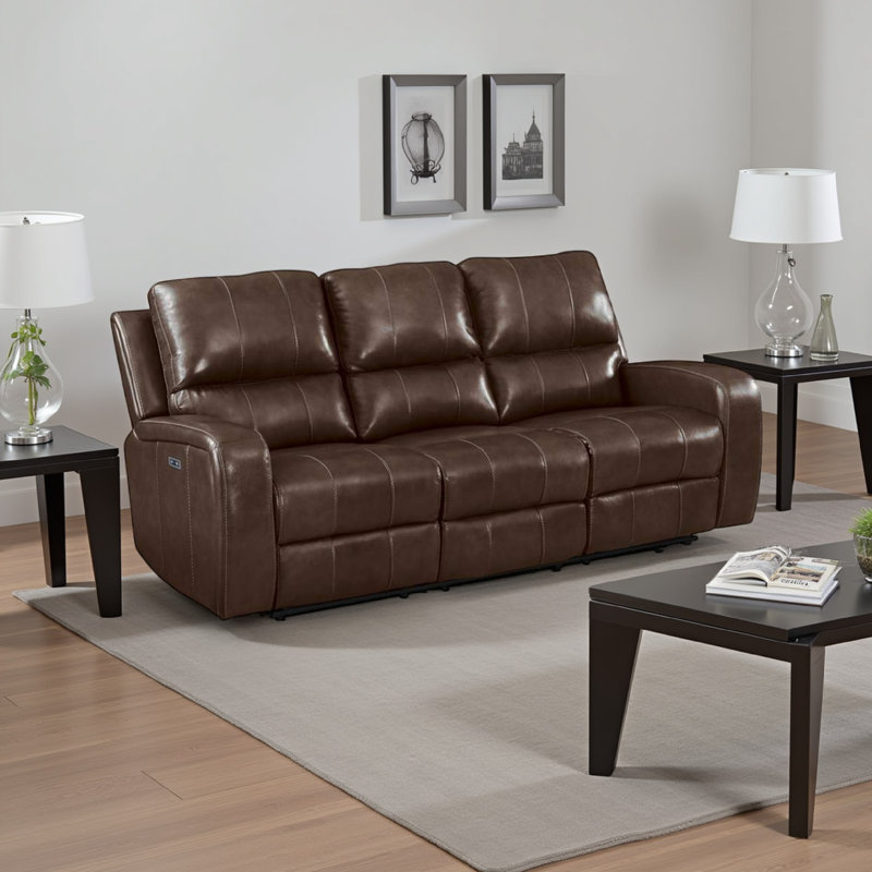 Canapé inclinable électrique en cuir végétalien 82,13 po Elle