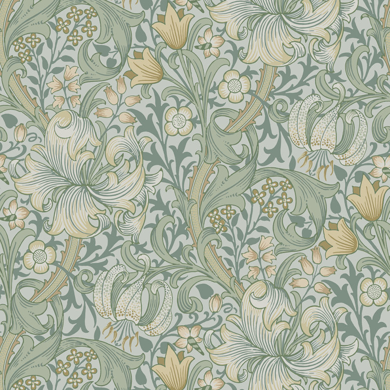 Papier peint peler et coller Golden Lily, Vert clair