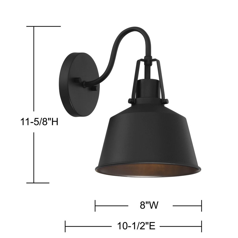 Lanterne murale d'extérieur 1 lumière Meridian, Noir mat