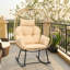 Chaise berçante d'extérieur en osier Cletta