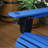 HDPE Weather-Resistant Adirondack Chair with Drink Holder - Blue/Black-958954783