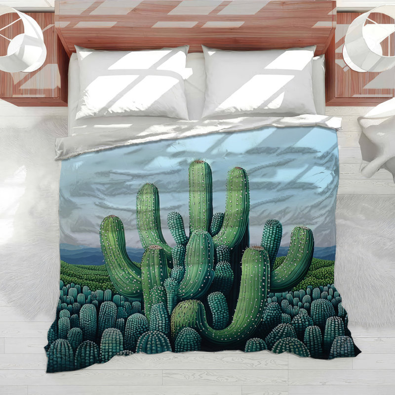Housse de couette Cactus Bedding Botanical Southwestern, Housse de couette pour lit simple