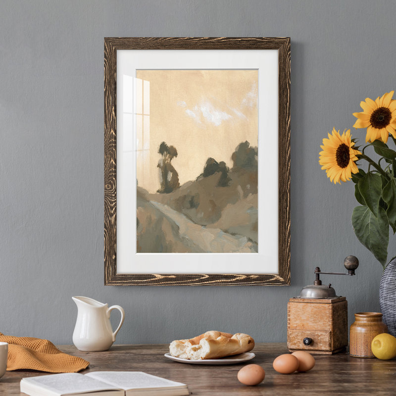 Hillside Walking Path VI - Peinture encadrée, Cadre gris foncé, H 43,5 po x l 31,5 po x P 1 po